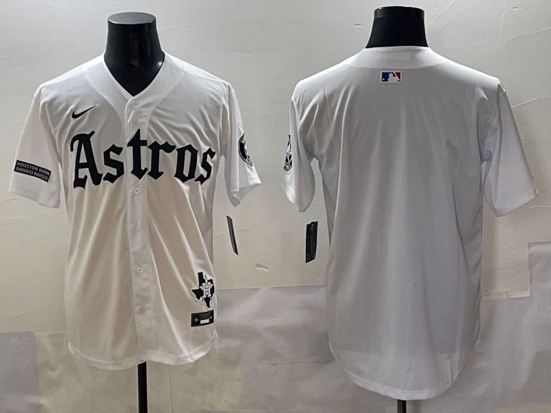 Men 2025 Houston Astros Blank White Five generations Joint Name Nike MLB Jersey style 4